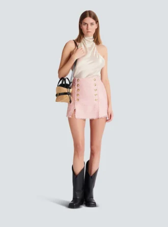 Short sequinned tweed skirt Short sequinned tweed skirt