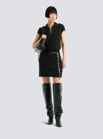Short zipped tweed skirt Short zipped tweed skirt