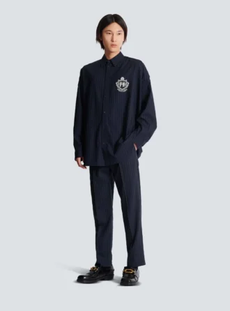 Straight-leg trousers in pinstripe wool Straight-leg trousers in pinstripe wool