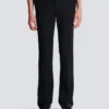 Straight-leg wool trousers with crystal embroidery Straight-leg wool trousers with crystal embroidery