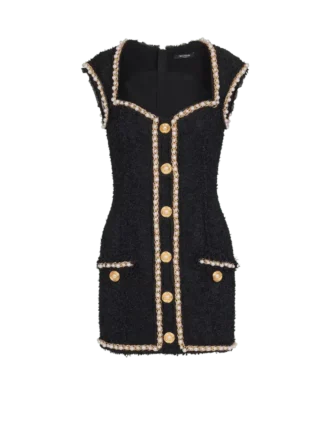 Tweed dress with pearl trim Tweed dress with pearl trim