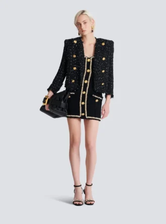 Tweed dress with pearl trim Tweed dress with pearl trim