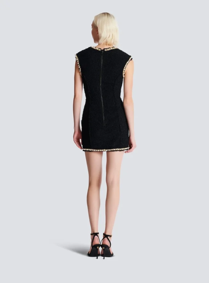 Tweed dress with pearl trim Tweed dress with pearl trim