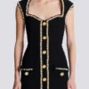 Tweed dress with pearl trim Tweed dress with pearl trim