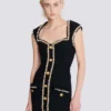 Tweed dress with pearl trim Tweed dress with pearl trim