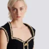 Tweed dress with pearl trim Tweed dress with pearl trim
