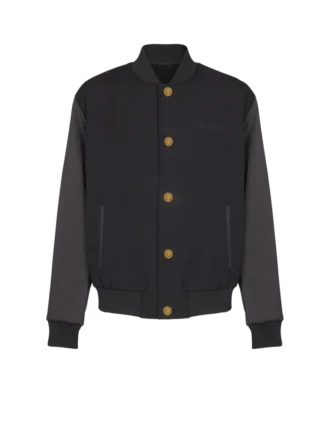 Varsity jacket in grain de poudre wool and satin Varsity jacket in grain de poudre wool and satin