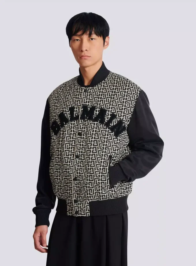 Varsity monogrammed jacket with patches