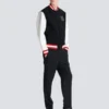 Varsity wool and faux leather jacket