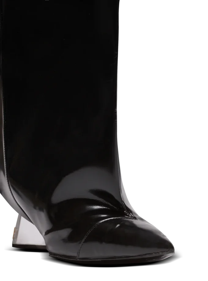 Wedge calfskin leather boots