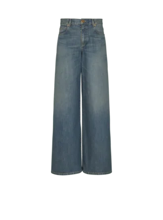 Wide-leg faded denim jeans Wide-leg faded denim jeans