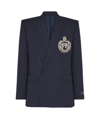 Wool blazer with crystal patch Wool blazer with crystal patch
