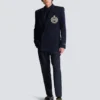 Wool blazer with crystal patch