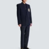 Wool blazer with crystal patch