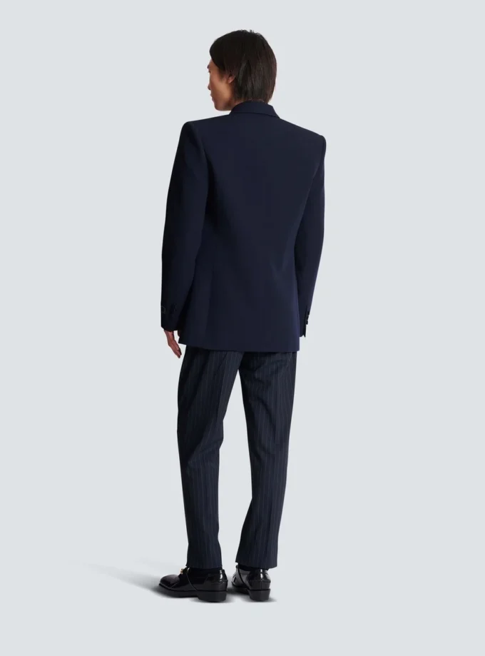 Wool blazer with crystal patch