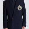 Wool blazer with crystal patch