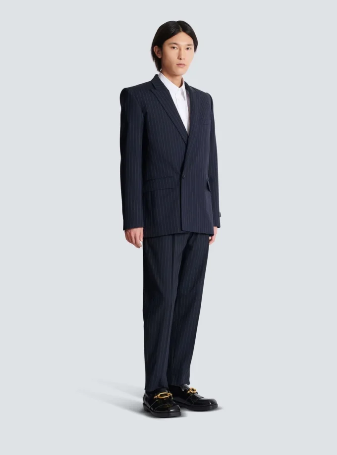 Wool pinstripe blazer