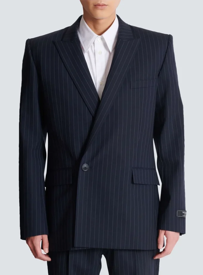 Wool pinstripe blazer
