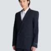 Wool pinstripe blazer