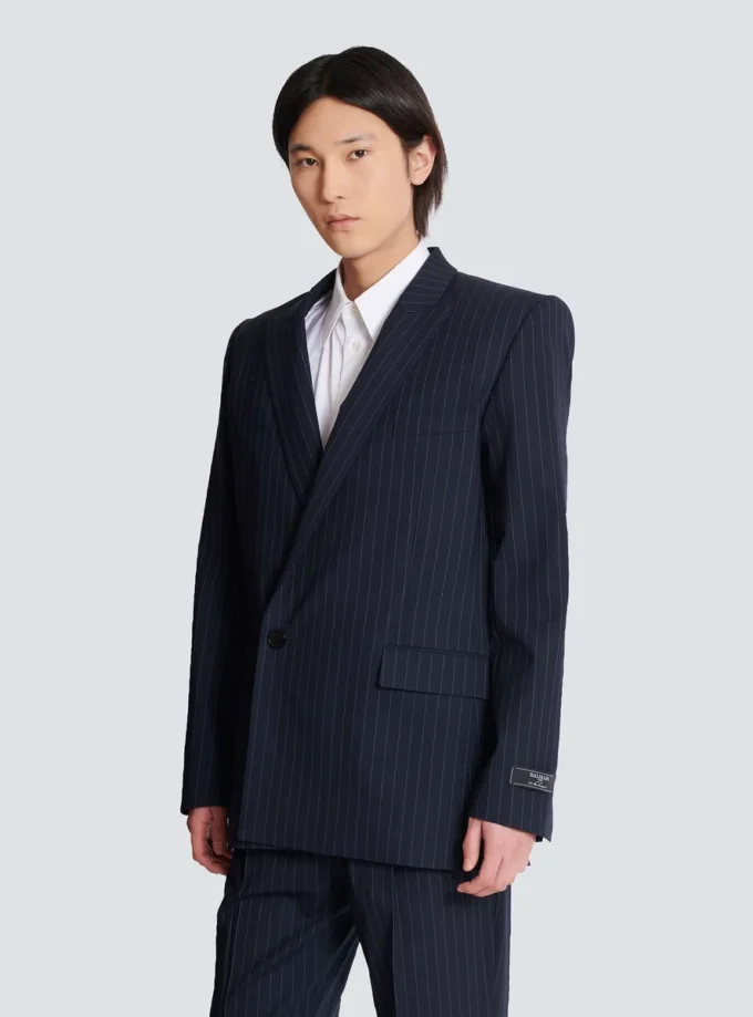 Wool pinstripe blazer