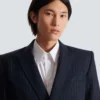 Wool pinstripe blazer