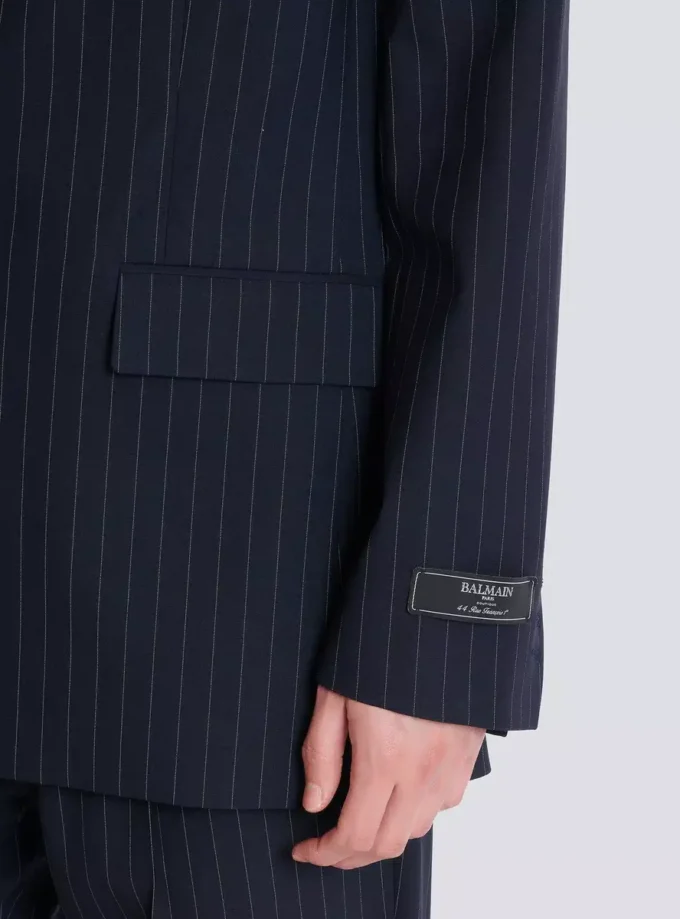 Wool pinstripe blazer
