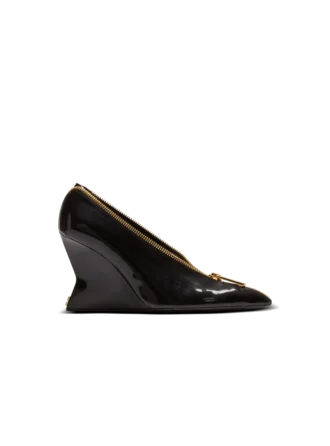 Zip Wedge pumps in patent leather Zip Wedge pumps in patent leather