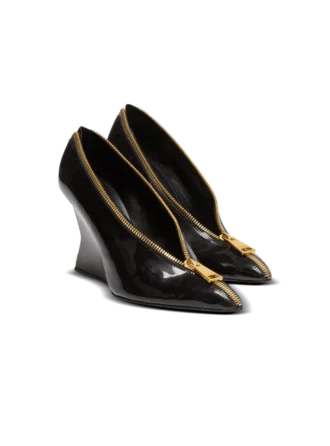 Zip Wedge pumps in patent leather Zip Wedge pumps in patent leather