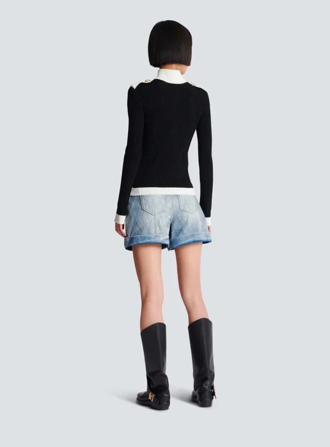 Zipped high-neck knit cardigan Zipped high-neck knit cardigan