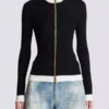 Zipped high-neck knit cardigan Zipped high-neck knit cardigan