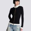 Zipped high-neck knit cardigan Zipped high-neck knit cardigan