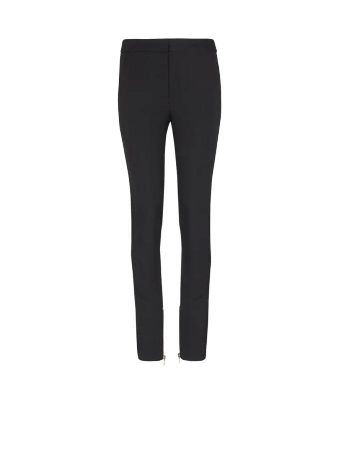 Zipped slim-fit grain de poudre trousers Zipped slim-fit grain de poudre trousers